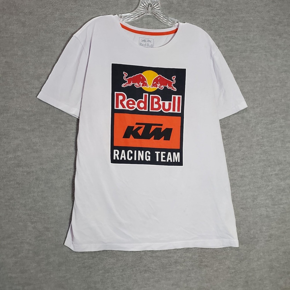 Red Bull Women Top 2XL White Shirt KYM Racing Team Logo Graphic Print Tee READ
